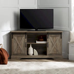 Meuble TV d'angle de 52 pouces avec porte coulissante de style grange