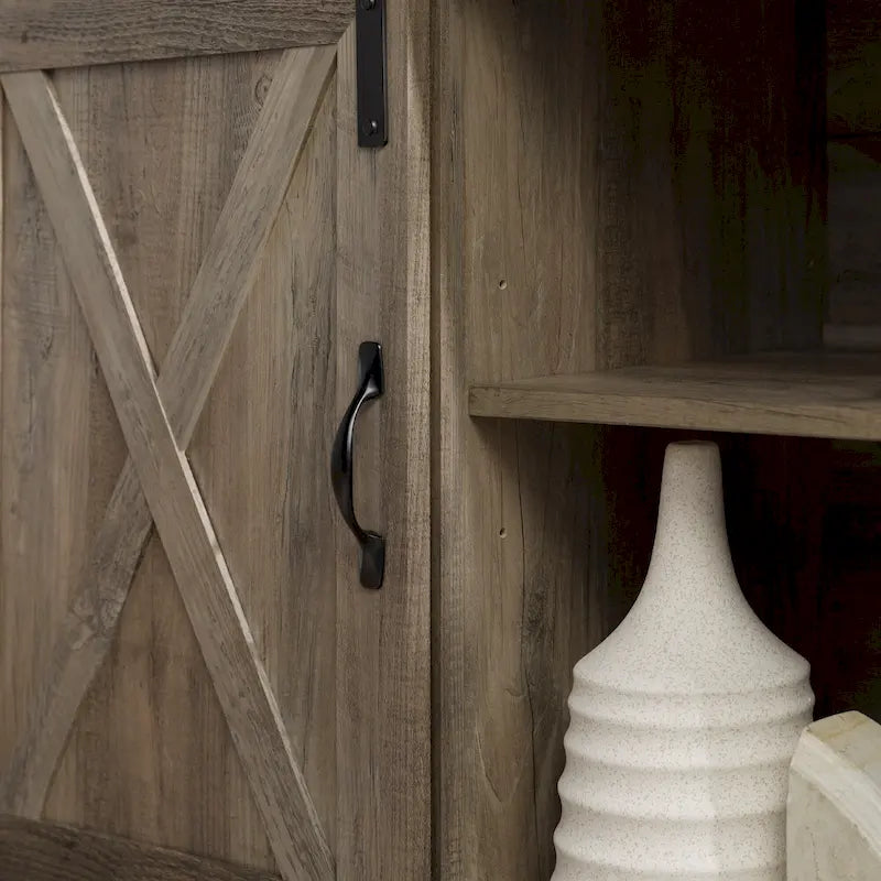 Meuble TV d'angle de 52 pouces avec porte coulissante de style grange