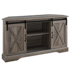 Meuble TV d'angle de 52 pouces avec porte coulissante de style grange