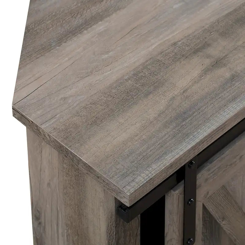 Meuble TV d'angle de 52 pouces avec porte coulissante de style grange