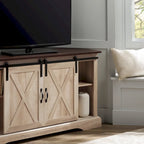Meuble TV d'angle de 52 pouces avec porte coulissante de style grange