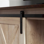 Meuble TV d'angle de 52 pouces avec porte coulissante de style grange