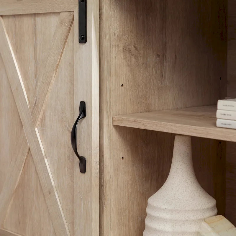 Meuble TV d'angle de 52 pouces avec porte coulissante de style grange