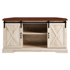 Meuble TV d'angle de 52 pouces avec porte coulissante de style grange