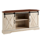 Meuble TV d'angle de 52 pouces avec porte coulissante de style grange