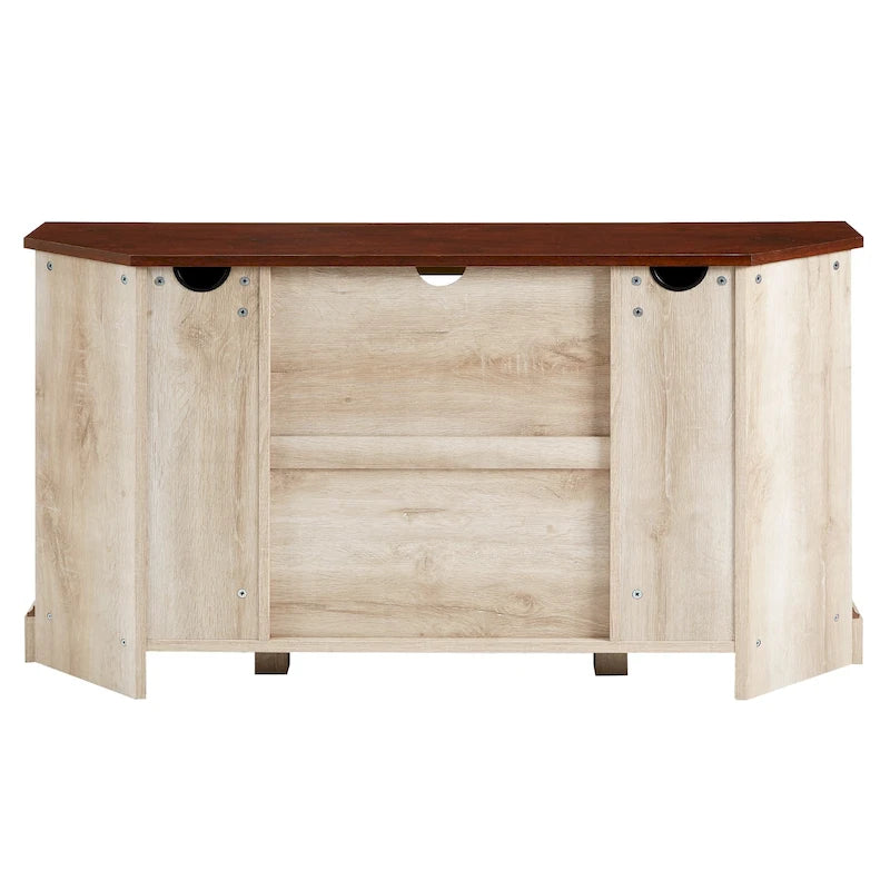 Meuble TV d'angle de 52 pouces avec porte coulissante de style grange