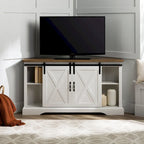 Meuble TV d'angle de 52 pouces avec porte coulissante de style grange