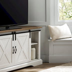 Meuble TV d'angle de 52 pouces avec porte coulissante de style grange