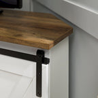 Meuble TV d'angle de 52 pouces avec porte coulissante de style grange