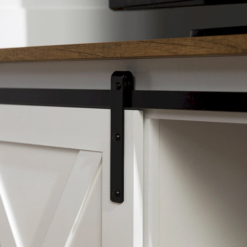 Meuble TV d'angle de 52 pouces avec porte coulissante de style grange