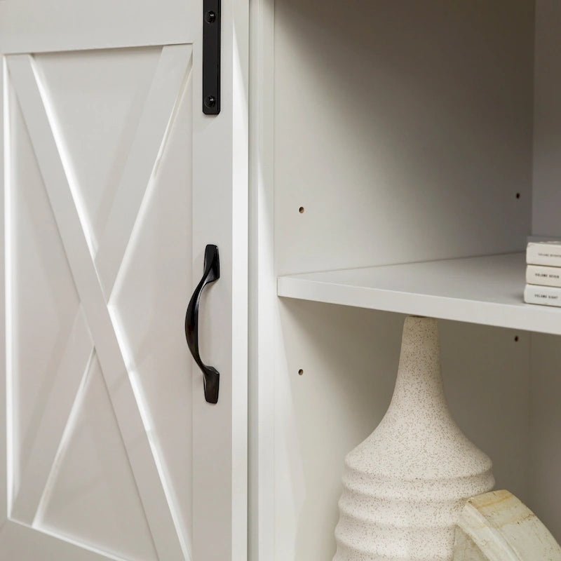 Meuble TV d'angle de 52 pouces avec porte coulissante de style grange