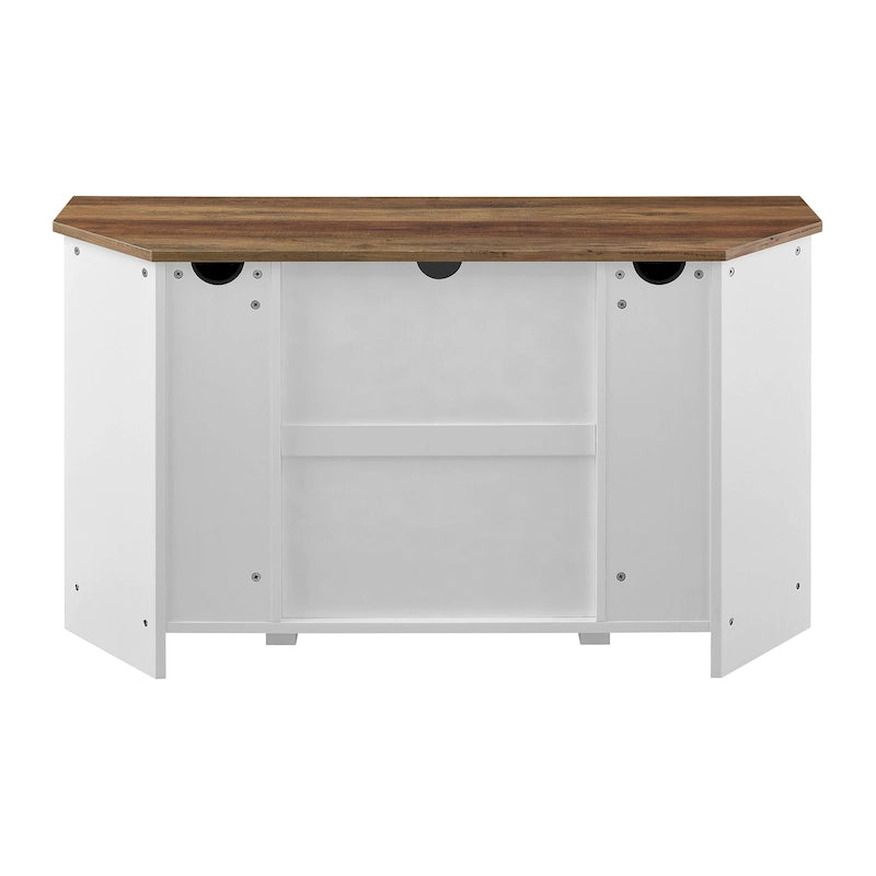 Meuble TV d'angle de 52 pouces avec porte coulissante de style grange