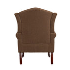 2 fauteuils d'appoint à dossier haut traditionnels, revêtus de tissu