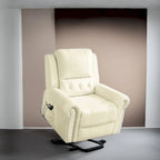 Fauteuil inclinable électrique de luxe en cuir respirant avec fonction releveur, chauffage et massage – Idéal pour l'aide aux personnes âgées