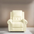 Fauteuil inclinable électrique de luxe en cuir respirant avec fonction releveur, chauffage et massage – Idéal pour l'aide aux personnes âgées