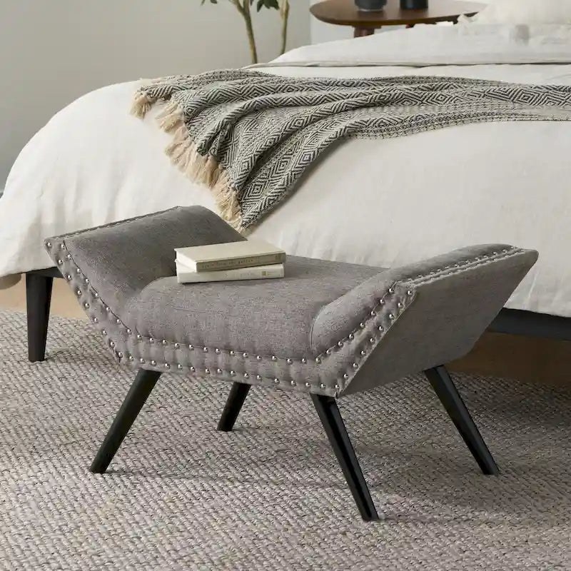  Rosalynn Tufted Fabric Ottoman Bench  Stylish and Multi-Functional