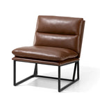 Fauteuil d'appoint moderne sans accoudoirs en similicuir souple de 30,25 H