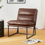 Fauteuil d'appoint moderne sans accoudoirs en similicuir souple de 30,25 H