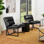 Fauteuil d'appoint moderne sans accoudoirs en similicuir souple de 30,25 H