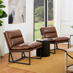 Fauteuil d'appoint moderne sans accoudoirs en similicuir souple de 30,25 H