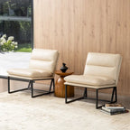 Fauteuil d'appoint moderne sans accoudoirs en similicuir souple de 30,25 H