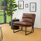 Fauteuil d'appoint moderne sans accoudoirs en similicuir souple de 30,25 H