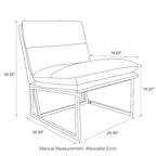 Fauteuil d'appoint moderne sans accoudoirs en similicuir souple de 30,25 H