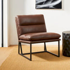 Fauteuil d'appoint moderne sans accoudoirs en similicuir souple de 30,25 H
