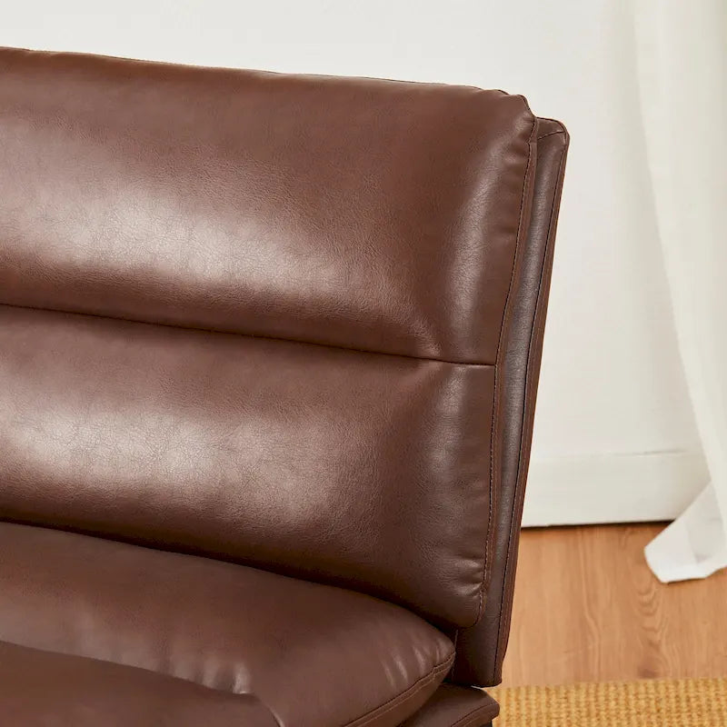 Fauteuil d'appoint moderne sans accoudoirs en similicuir souple de 30,25 H