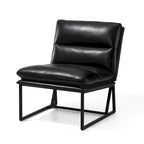 Fauteuil d'appoint moderne sans accoudoirs en similicuir souple de 30,25 H