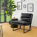Fauteuil d'appoint moderne sans accoudoirs en similicuir souple de 30,25 H