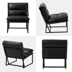 Fauteuil d'appoint moderne sans accoudoirs en similicuir souple de 30,25 H