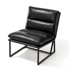 Fauteuil d'appoint moderne sans accoudoirs en similicuir souple de 30,25 H