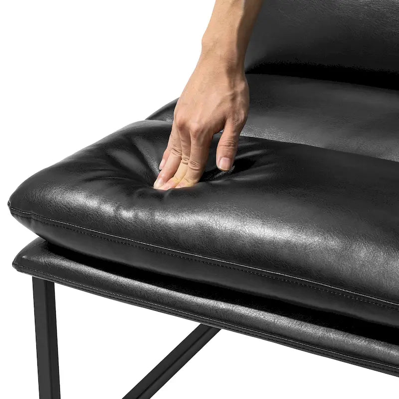 Fauteuil d'appoint moderne sans accoudoirs en similicuir souple de 30,25 H