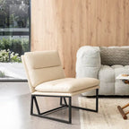 Fauteuil d'appoint moderne sans accoudoirs en similicuir souple de 30,25 H