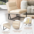 Fauteuil d'appoint moderne sans accoudoirs en similicuir souple de 30,25 H