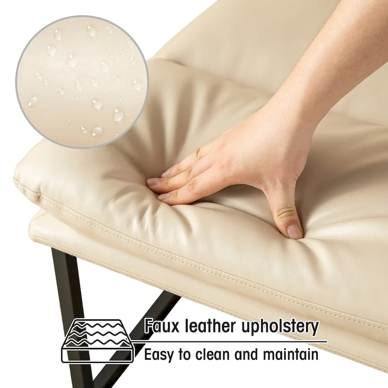 Fauteuil d'appoint moderne sans accoudoirs en similicuir souple de 30,25 H