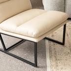 Fauteuil d'appoint moderne sans accoudoirs en similicuir souple de 30,25 H