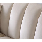 Canapé convertible de salon en tissu matelassé avec dossier cannelé