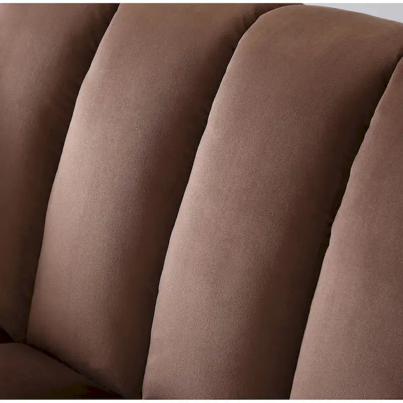 Canapé convertible de salon en tissu matelassé avec dossier cannelé