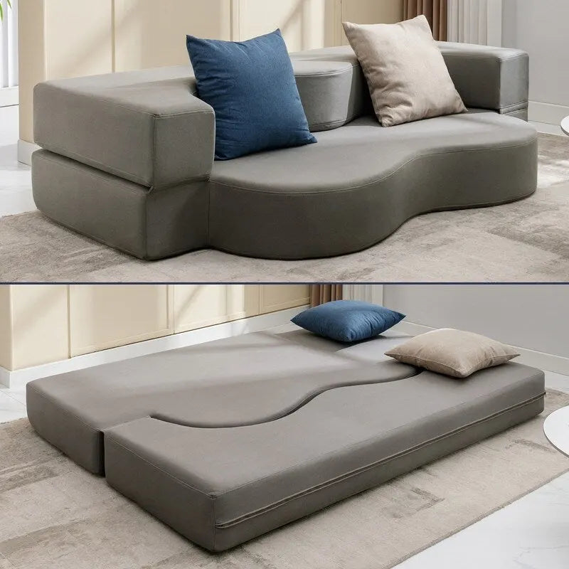Canapé-lit futon convertible, pliable, matelas pliant en mousse, canapé-lit de sol en tissu