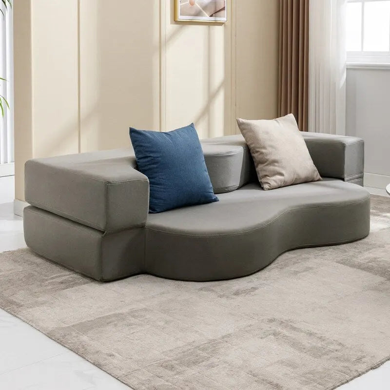 Canapé-lit futon convertible, pliable, matelas pliant en mousse, canapé-lit de sol en tissu