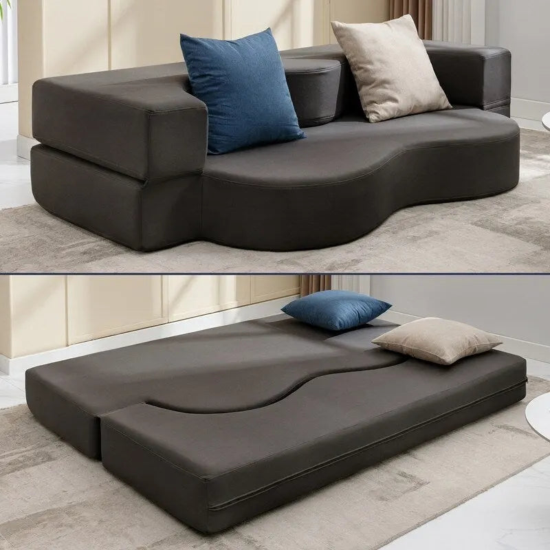 Canapé-lit futon convertible, pliable, matelas pliant en mousse, canapé-lit de sol en tissu