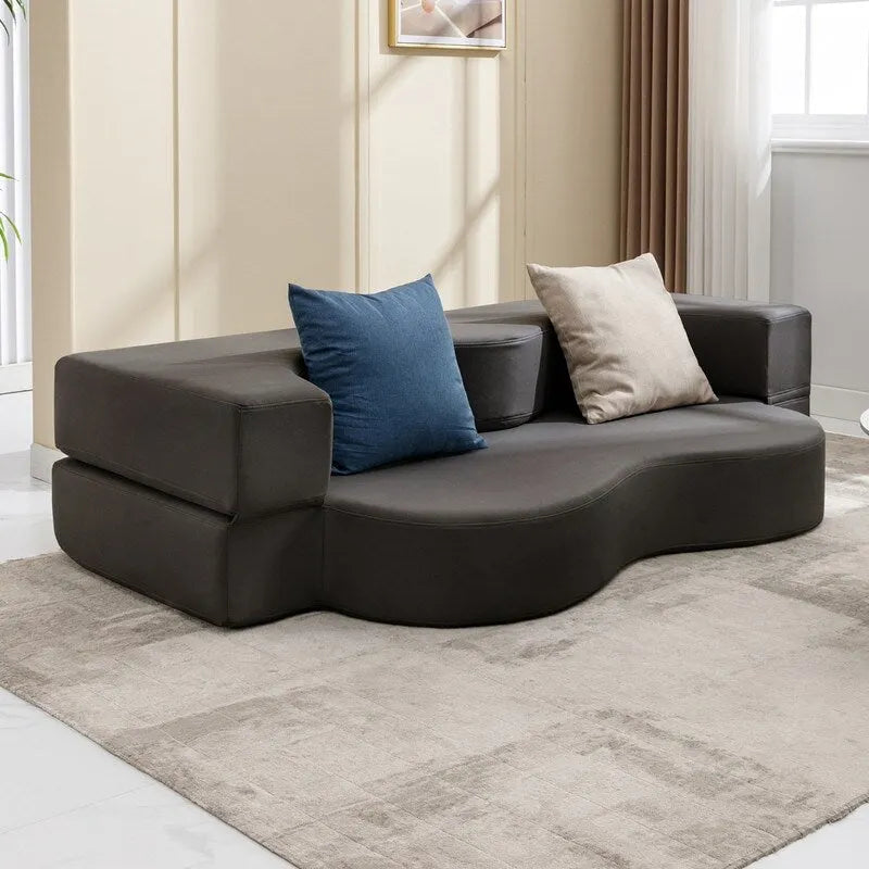 Canapé-lit futon convertible, pliable, matelas pliant en mousse, canapé-lit de sol en tissu