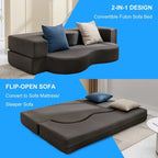 Canapé-lit futon convertible, pliable, matelas pliant en mousse, canapé-lit de sol en tissu