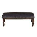 Banc de salle à manger en bois couleur expresso antique et similicuir