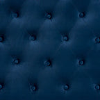 Tête de lit capitonnée en velours moderne et contemporaine – Bleu marine