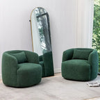 Fauteuil pivotant de 34 po de large en tissu bouclé (ensemble de 2)