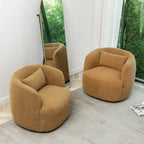 Fauteuil pivotant de 34 po de large en tissu bouclé (ensemble de 2)