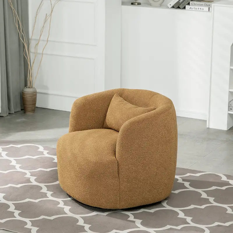 Fauteuil pivotant de 34 po de large en tissu bouclé (ensemble de 2)